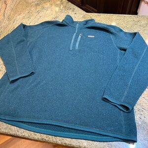 Patagonia Better Sweater Fleece 1/4 Zip Mens XXL Teal Pullover Jacket EUC